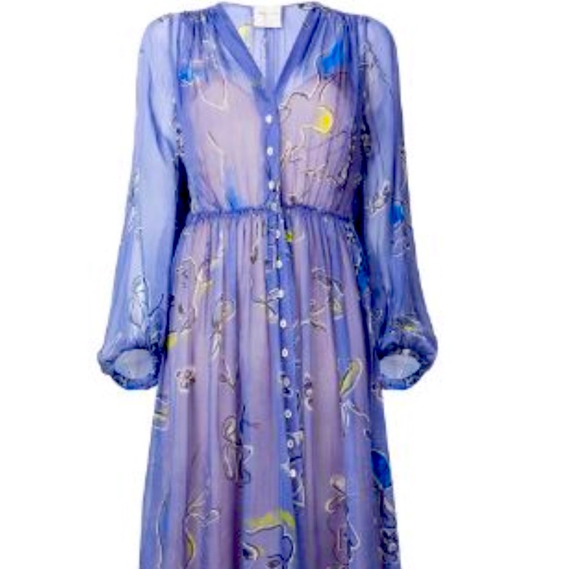 Forte Forte Blue Floral Print Short Dress